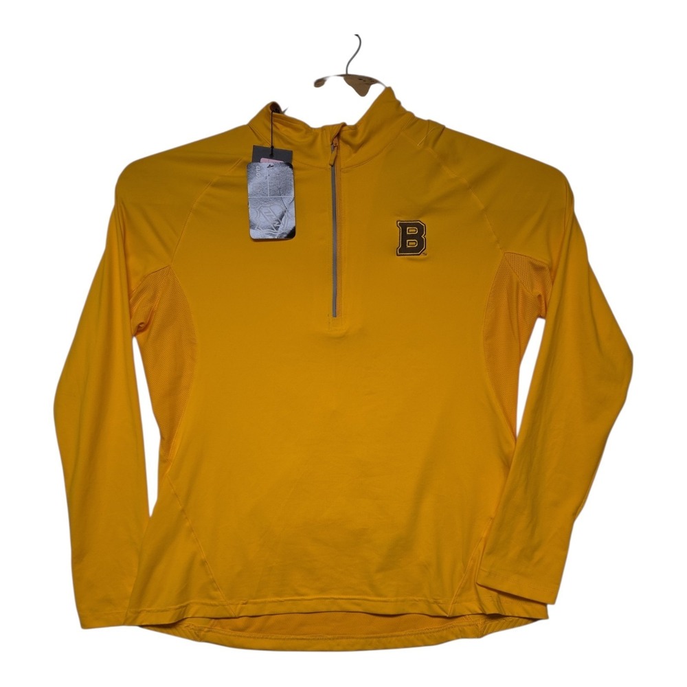Levelwear NHL Boston Bruins Mens XL Quarter Zip Pullover Gold Hockey Jacket NWT